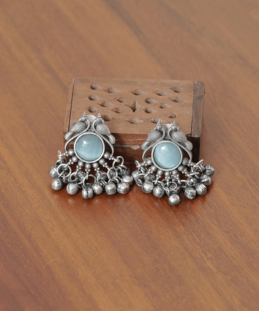 Celestial Mist Oxidised Drop Earrings
