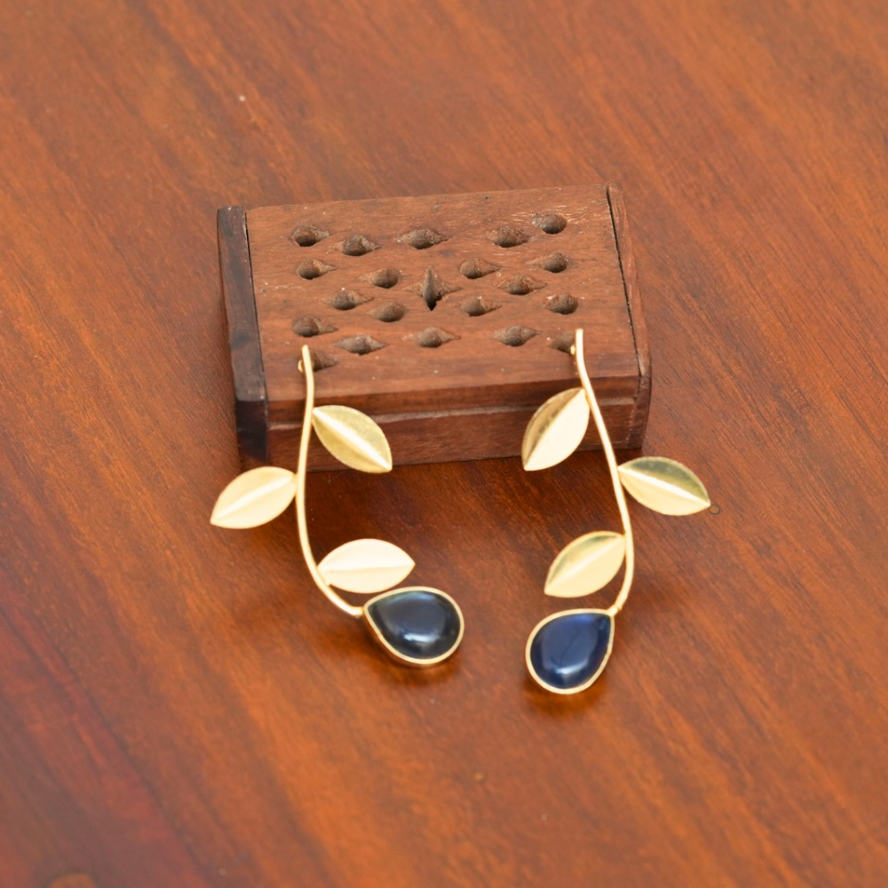Midnight Vine Drop Earrings — Contemporary Gold Plated