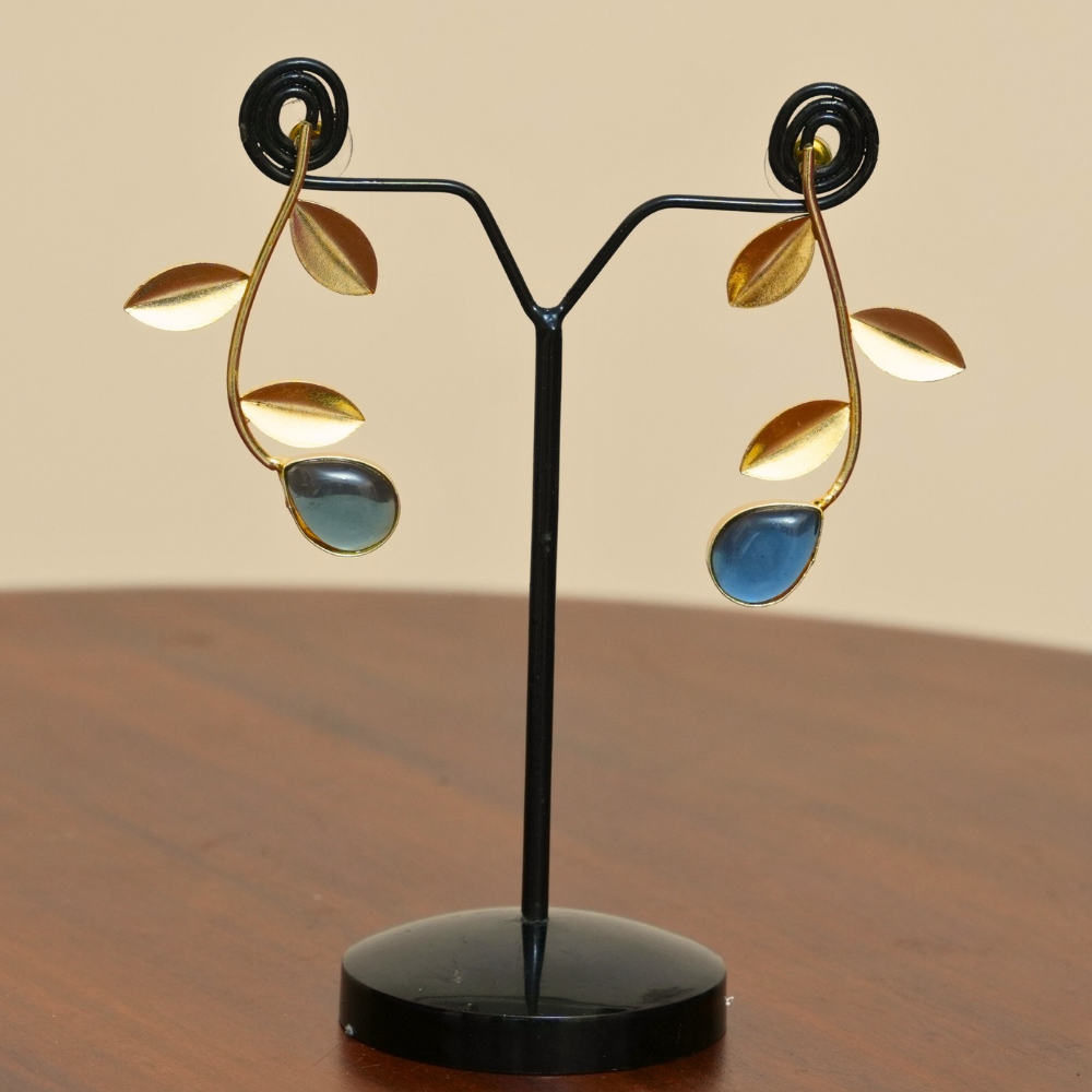 Midnight Vine Drop Earrings — Contemporary Gold Plated - Image 2