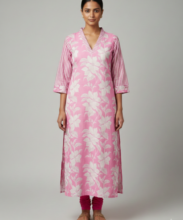 The Blush Botanical Kurti Top