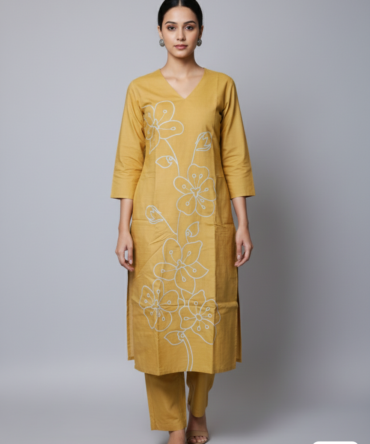 The Marigold Bloom Kurti Set