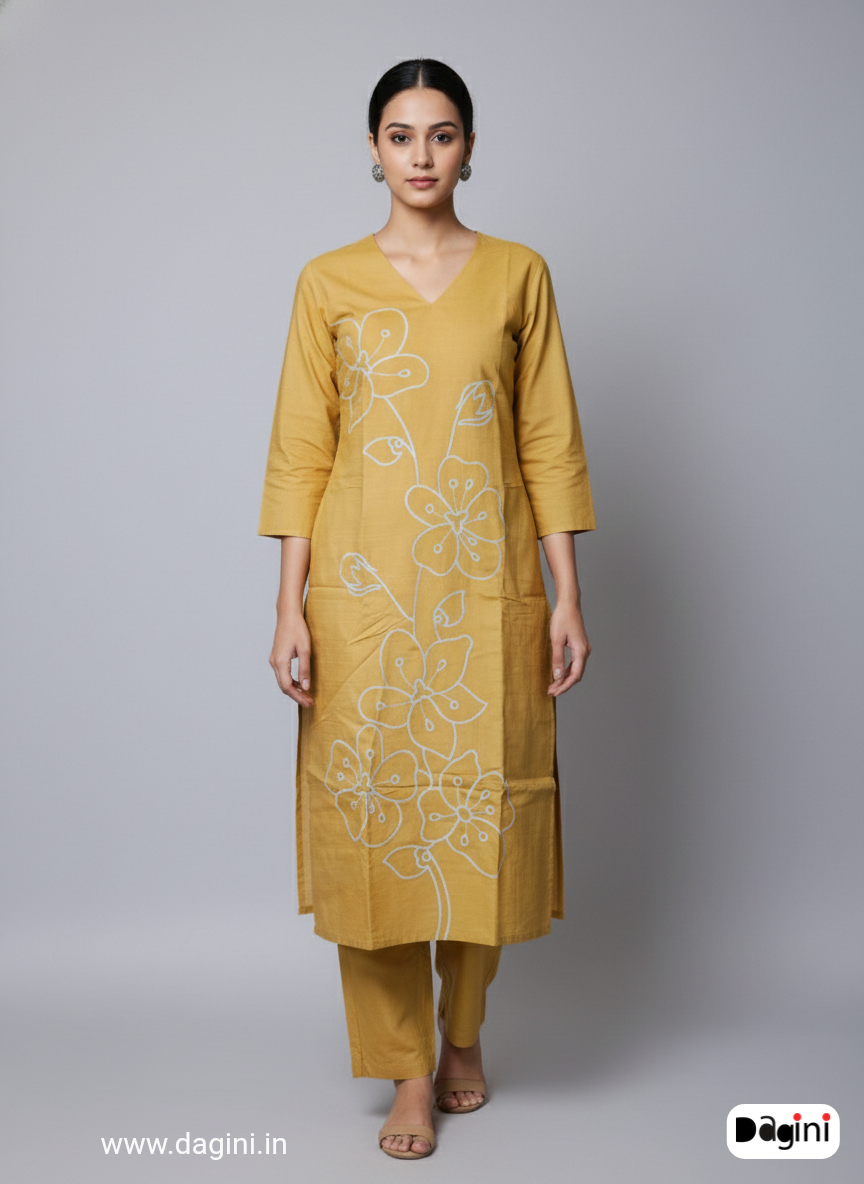 The Marigold Bloom Kurti Set