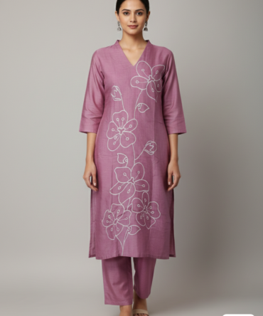 The Mauve Bloom Kurthi Set