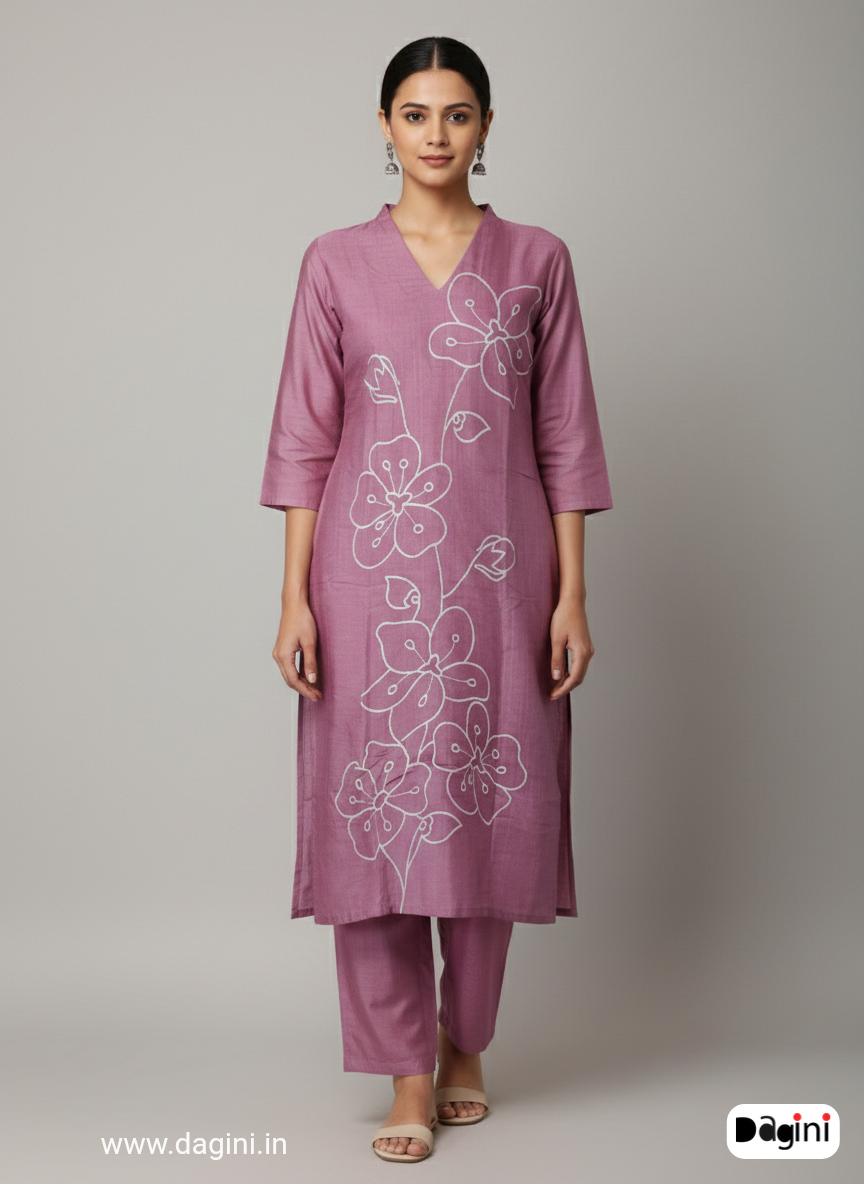 The Mauve Bloom Kurthi Set