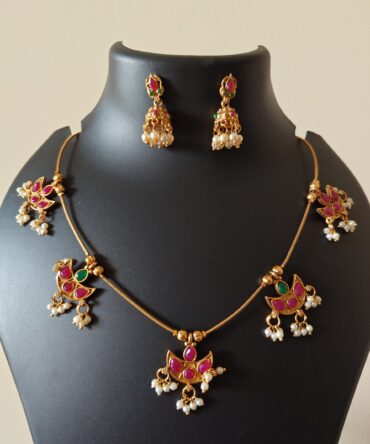 Padma Pearl Temple Necklace — Festive Heritage Jewelry