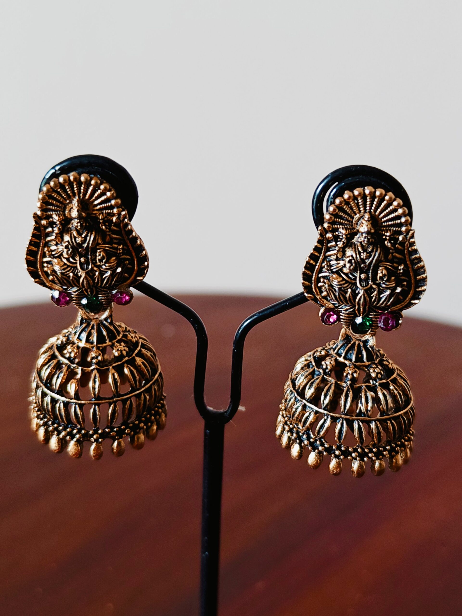 Lakshmi Temple Jhumka Earrings — Heritage Festive Jewelry