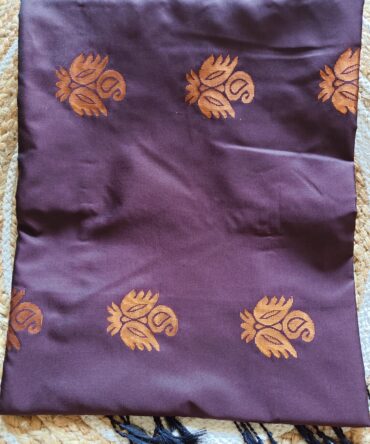 Deep Purple & Turquoise Zari Butta Soft Silk Saree — Elegant Contrast Traditional Weave