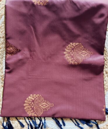 Maroon & Green Zari Butta Soft Silk Saree — Elegant Traditional Contrast Weave