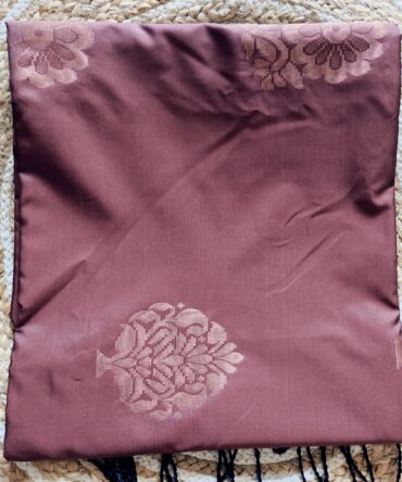 Maroon & Parrot Green Zari Butta Soft Silk Saree — Elegant Contrast Traditional Weave